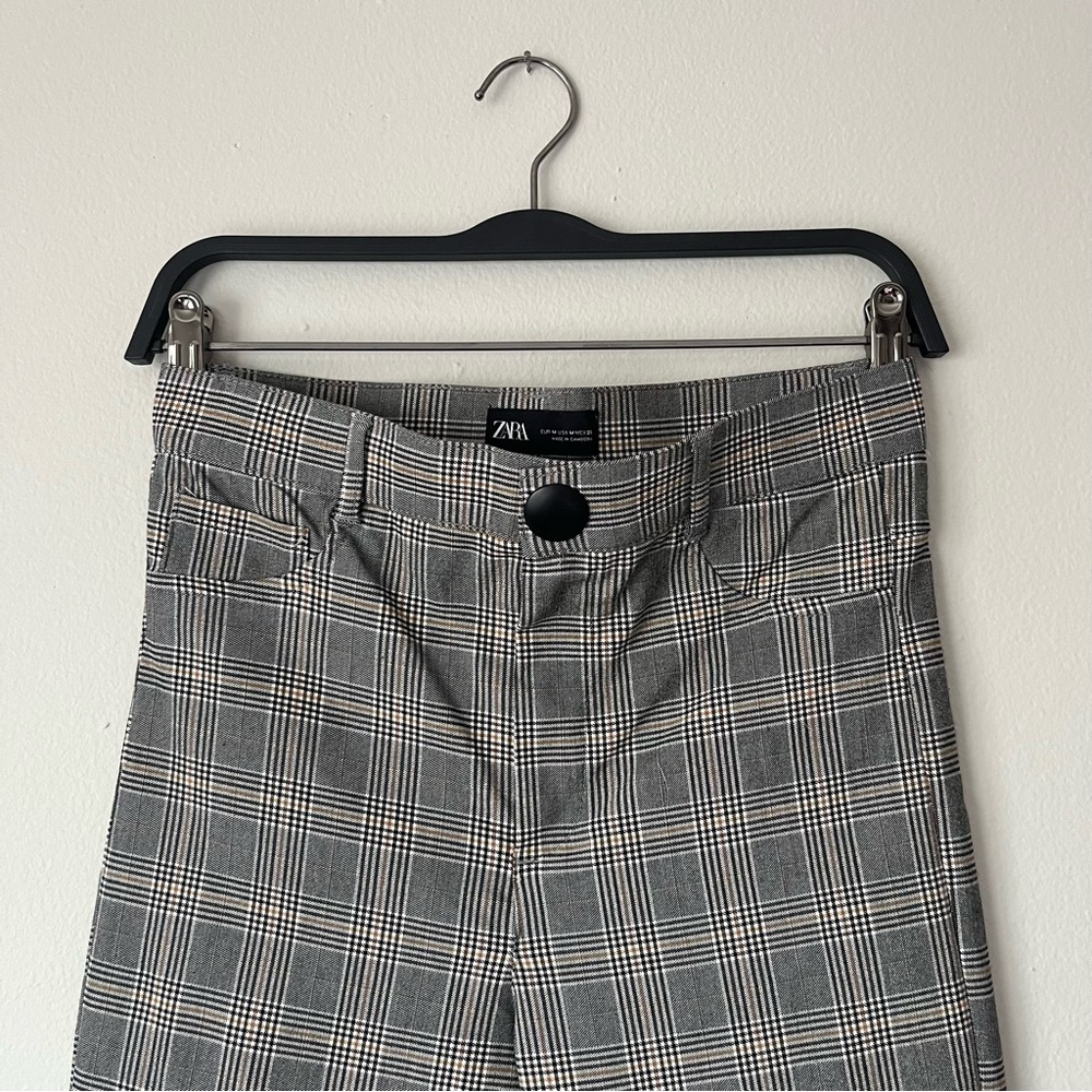 Zara High Waisted Plaid Legging Pant - Picture 3 of 4